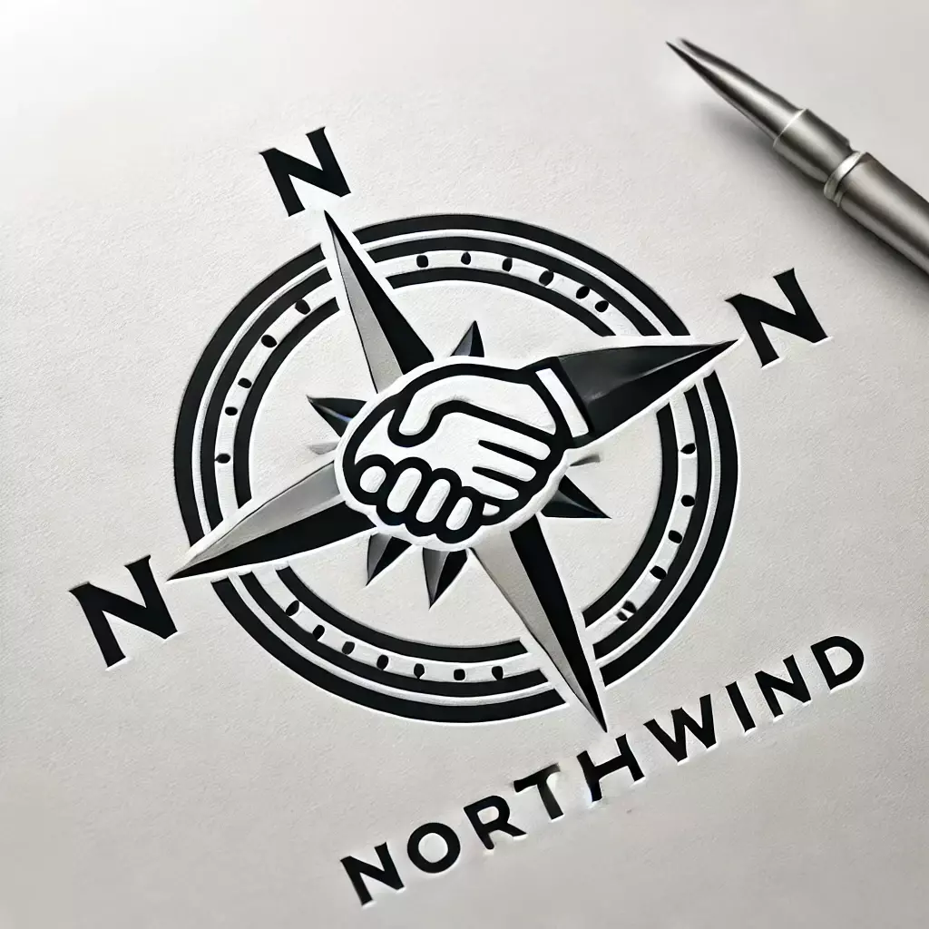 Kompass, alle Himmelsrichtungen zeigen nach Northwind (Norden)